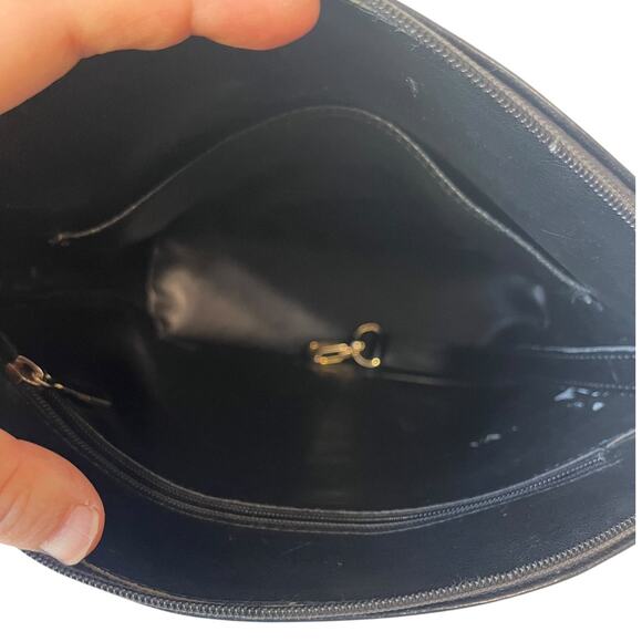 Longchamp Vintage Le Foulonné Black Leather Crossbody Bag Y2K 2000s Era France - Picture 10 of 10